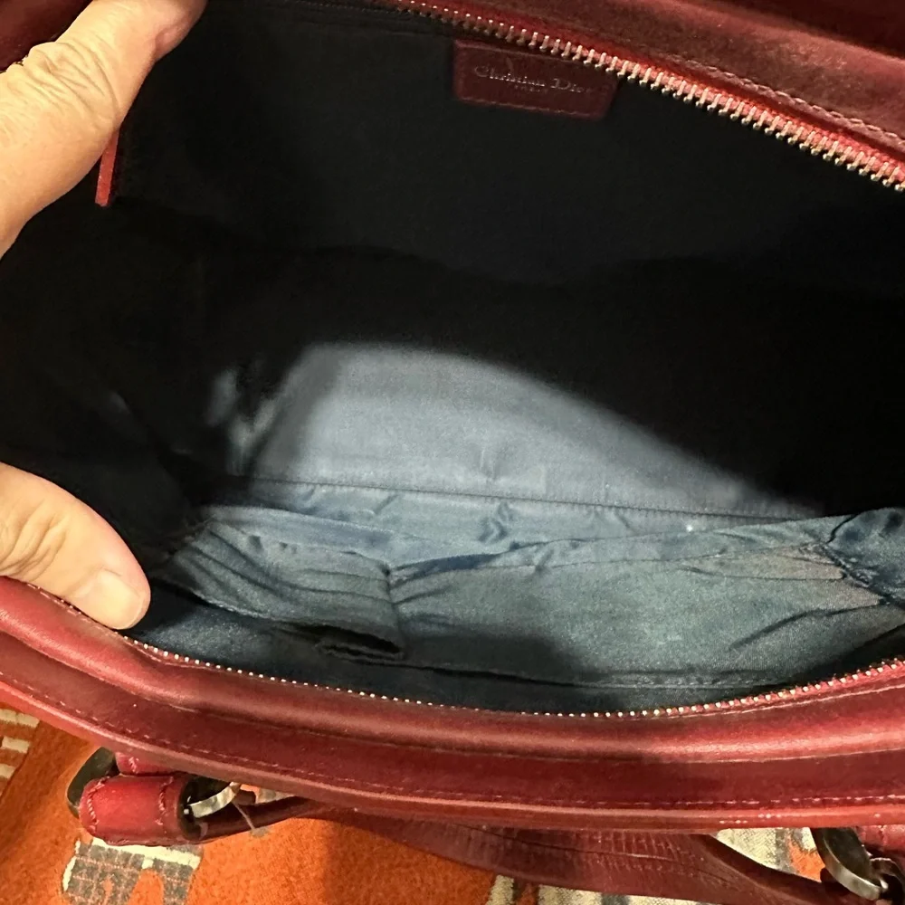 CHRISTIAN DIOR ❤️🌟BLUE & BURGUNDY TROTTER TOTE BAG ⭐️ - Picture 10 of 12